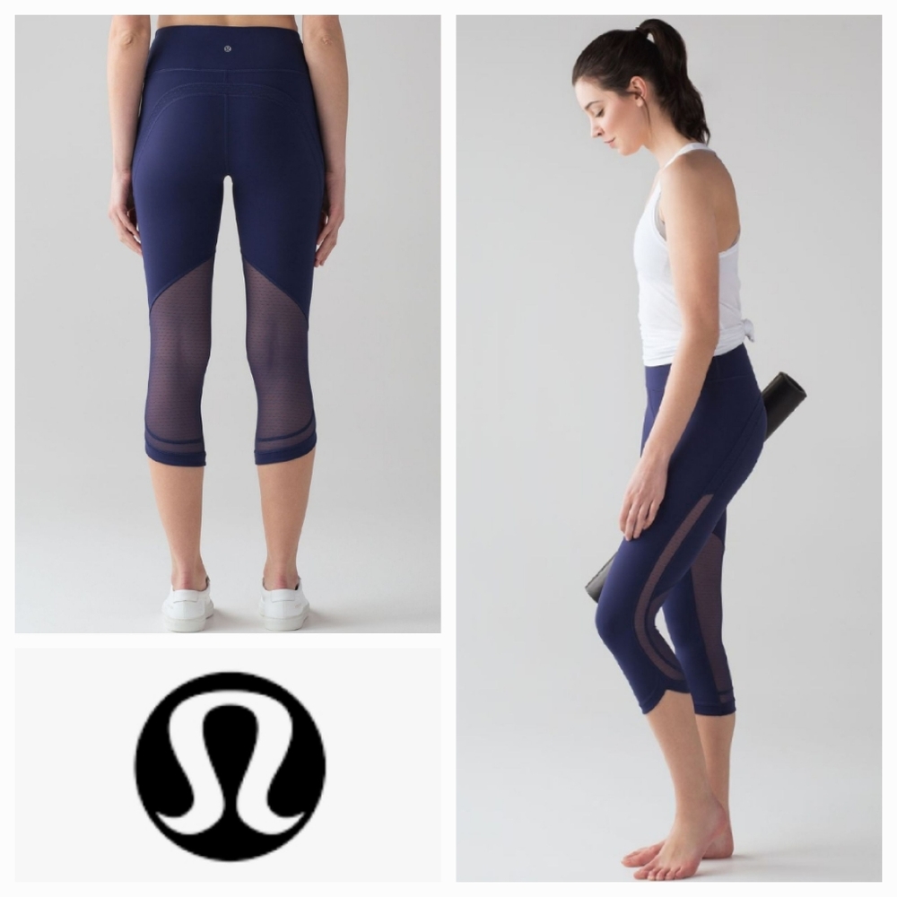 LULULEMON Revitalize Crop 21" Blueberry Jam Size 2